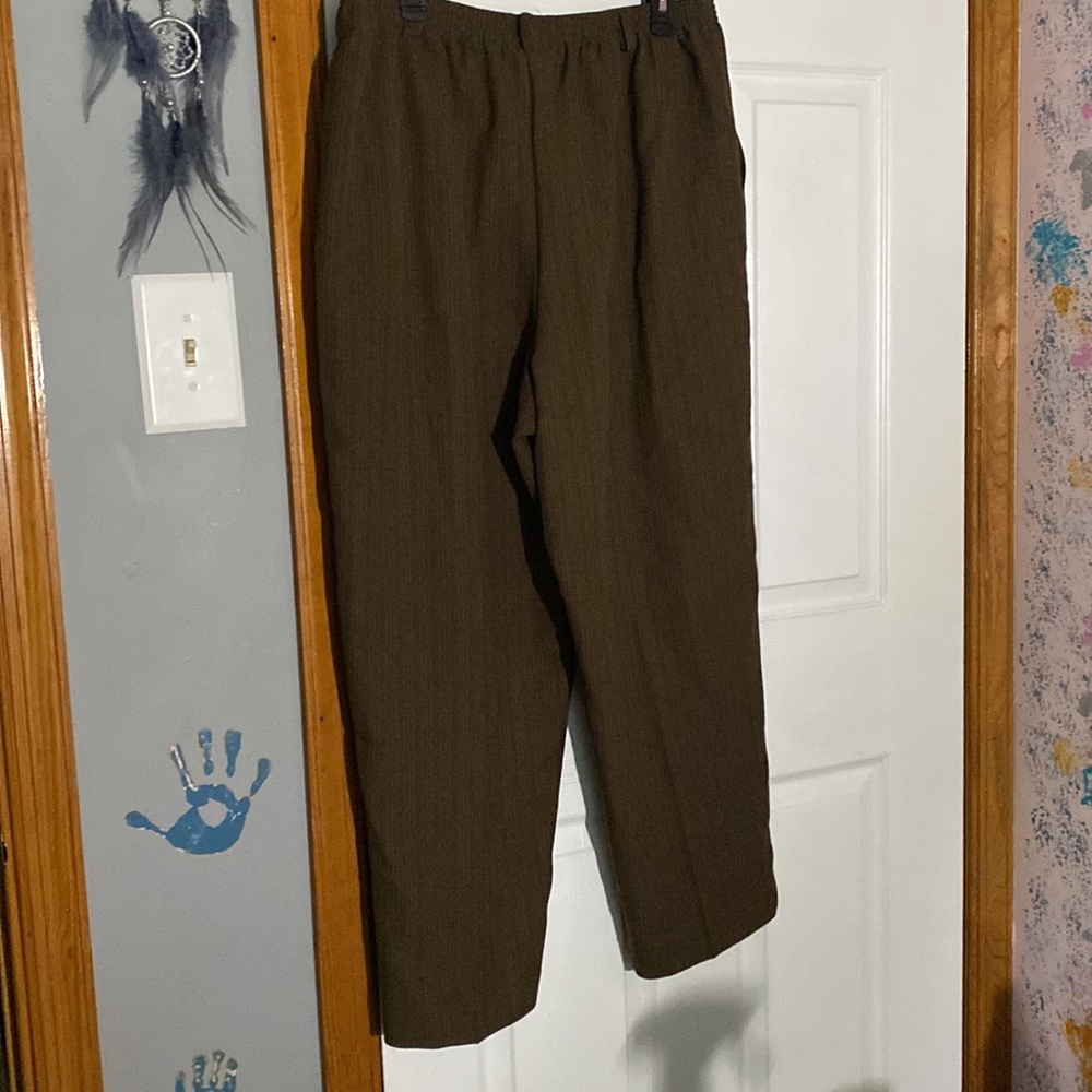 Alfred Dunner Brown Pinstripe Dress Pants - Picture 3 of 4